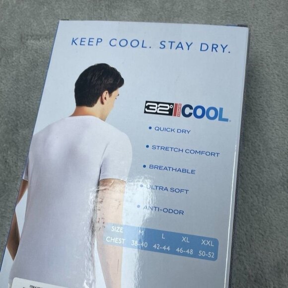 Mens 32 Degrees Cool 3-Pack Crewneck Shirts XXL White 6968 - Picture 2 of 5